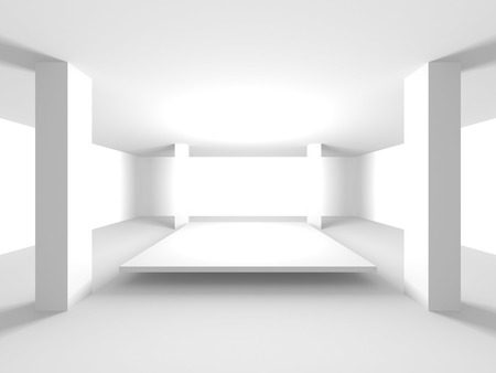 Futuristic White Architecture Design Background. 3d Render Illustrationの写真素材