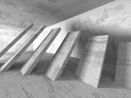 Dark concrete empty room. Modern architecture design. Urban textured background. 3d render illustrationの写真素材