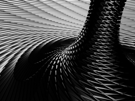 Abstract dark silver stripe industrial background. 3d render illustrationの写真素材