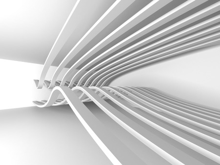 Abstract Modern White Architecture Background. 3d Render Illustrationの写真素材