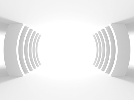 Abstract Modern White Architecture Background. 3d Render Illustrationの写真素材