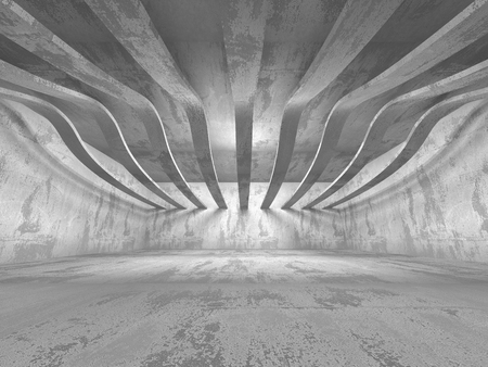 Dark basement empty room interior. Concrete walls. Architecture background. 3d render illustrationの写真素材