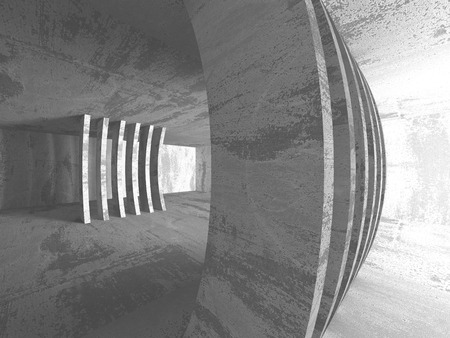 Dark basement empty room interior. Concrete walls. Architecture background. 3d render illustrationの写真素材