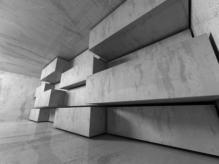 Abstract geometric concrete architecture background. 3d render illustrationの写真素材