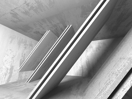 Dark basement empty room interior. Concrete walls. Architecture background. 3d render illustrationの写真素材