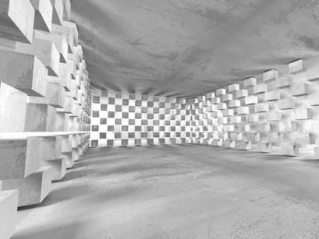 Abstract geometric concrete architecture background. 3d render illustrationの写真素材