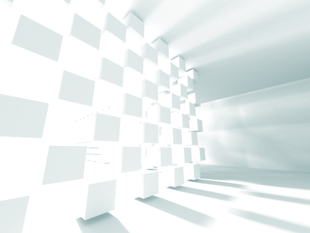 Abstract Modern White Architecture Background. 3d Render Illustrationの写真素材