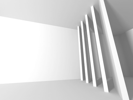 Abstract Modern White Architecture Background. 3d Render Illustrationの写真素材