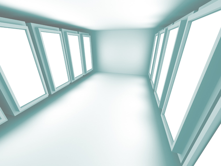 Abstract Modern White Architecture Background. 3d Render Illustrationの写真素材