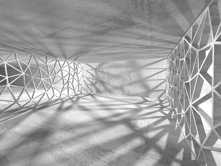 Dark basement empty room interior. Concrete walls. Architecture background. 3d render illustrationの写真素材