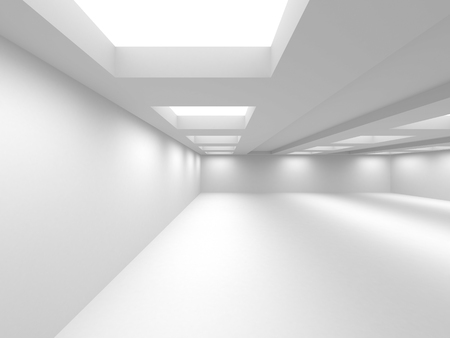 Futuristic White Architecture Design Background. 3d Render Illustrationの写真素材