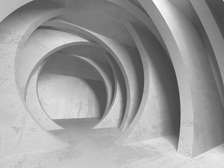 Dark concrete empty room. Modern architecture design. Urban textured background. 3d render illustrationの写真素材