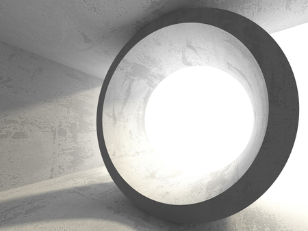 Dark concrete empty room. Modern architecture design. Urban textured background. 3d render illustrationの写真素材