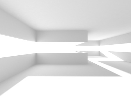 White Architecture Construction Modern Interior Background. 3d Render Illustrationの写真素材