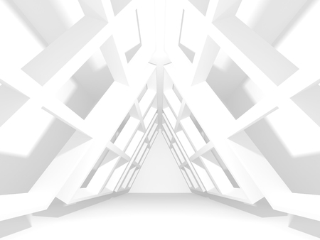 White Architecture Construction Modern Interior Background. 3d Render Illustrationの写真素材