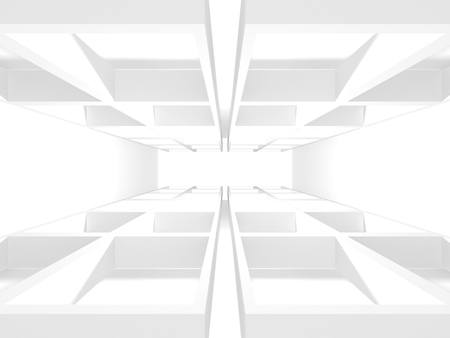 Futuristic White Architecture Design Background. 3d Render Illustrationの写真素材