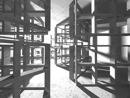 Abstract geometric concrete architecture background. 3d render illustrationの写真素材