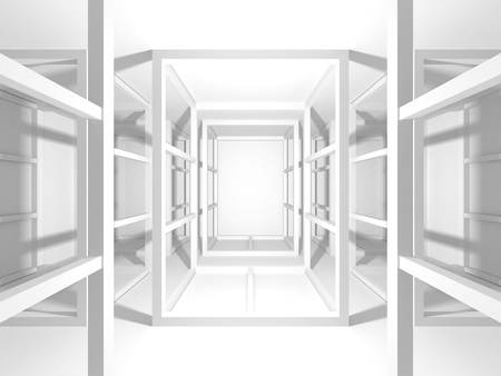 Abstract Modern White Architecture Background. 3d Render Illustrationの写真素材