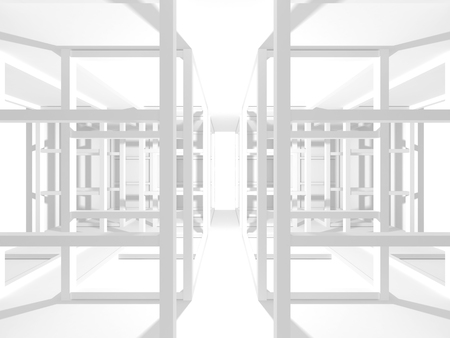 Abstract Modern White Architecture Background. 3d Render Illustrationの写真素材