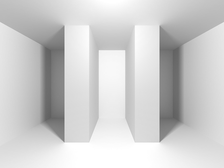 Abstract Modern White Architecture Background. 3d Render Illustrationの写真素材