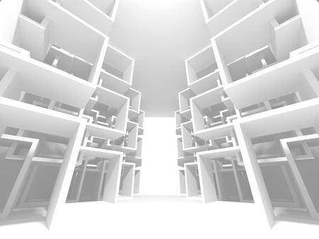 White Architecture Construction Modern Interior Background. 3d Render Illustrationの写真素材