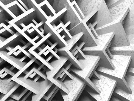 Abstract geometric concrete architecture background. 3d render illustrationの写真素材