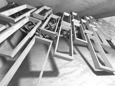 Abstract geometric concrete architecture background. 3d render illustrationの写真素材