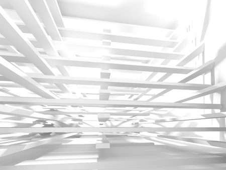 Abstract Modern White Architecture Background. 3d Render Illustrationの写真素材