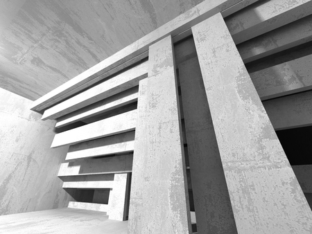 Abstract geometric concrete architecture background. 3d render illustrationの写真素材