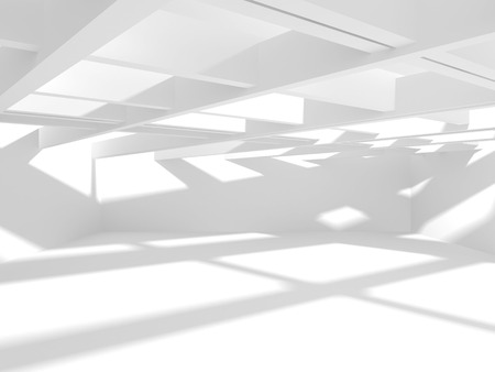 Abstract Modern White Architecture Background. 3d Render Illustrationの写真素材