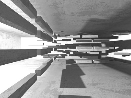Abstract geometric concrete architecture background. 3d render illustrationの写真素材