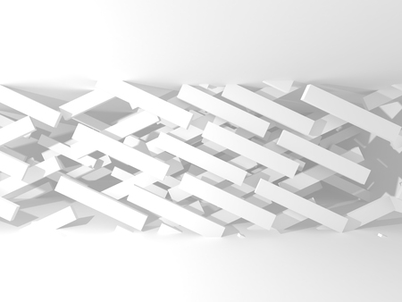 White Architecture Construction Modern Interior Background. 3d Render Illustration