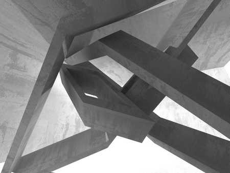 Dark basement empty room interior. Concrete walls. Architecture background. 3d render illustrationの写真素材