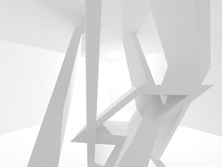 Abstract Modern White Architecture Background. 3d Render Illustrationの写真素材