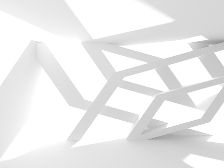 White Architecture Construction Modern Interior Background. 3d Render Illustrationの写真素材