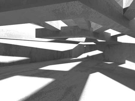 Abstract geometric concrete architecture background. 3d render illustrationの写真素材