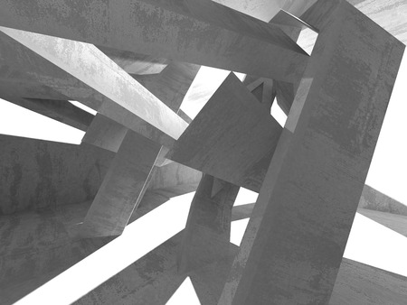 Dark concrete empty room. Modern architecture design. Urban textured background. 3d render illustrationの写真素材