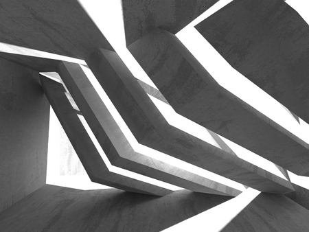 Abstract geometric concrete architecture background. 3d render illustrationの写真素材