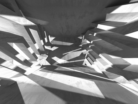 Concrete architecture background. Abstract empty dark room. 3d render illustrationの写真素材