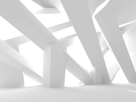 Abstract Modern White Architecture Background. 3d Render Illustrationの写真素材