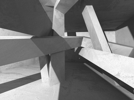 Abstract geometric concrete architecture background. 3d render illustrationの写真素材
