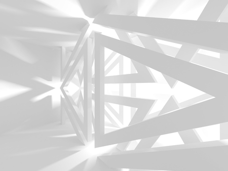 White Architecture Construction Modern Interior Background. 3d Render Illustrationの写真素材
