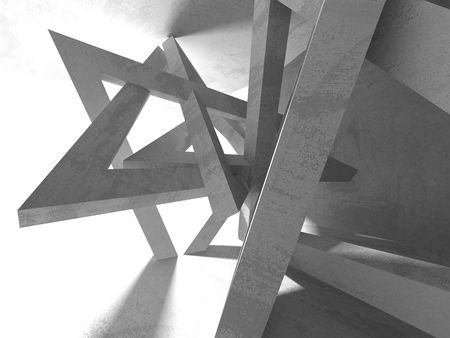 Abstract geometric concrete architecture background. 3d render illustrationの写真素材