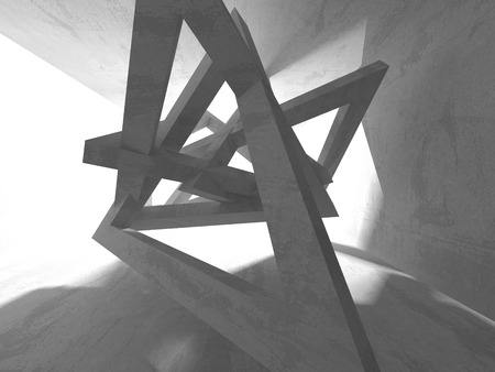Abstract geometric concrete architecture background. 3d render illustrationの写真素材