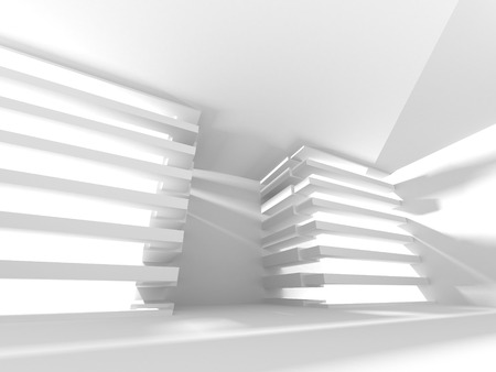 Futuristic White Architecture Design Background. 3d Render Illustrationの写真素材