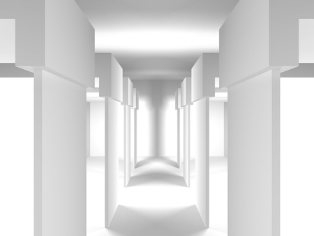Abstract Modern White Architecture Background. 3d Render Illustrationの写真素材