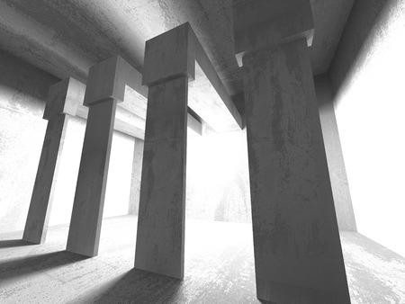 Abstract geometric concrete architecture background. 3d render illustrationの写真素材