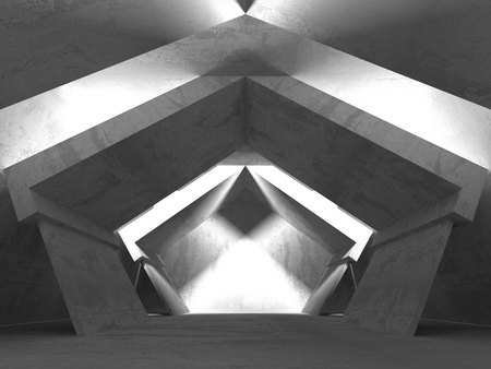 Abstract geometric concrete architecture background. 3d render illustrationの写真素材