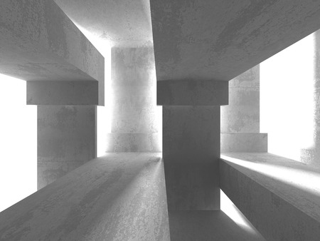 Abstract geometric concrete architecture background. 3d render illustrationの写真素材