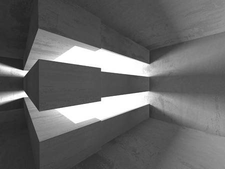 Abstract geometric concrete architecture background. 3d render illustrationの写真素材
